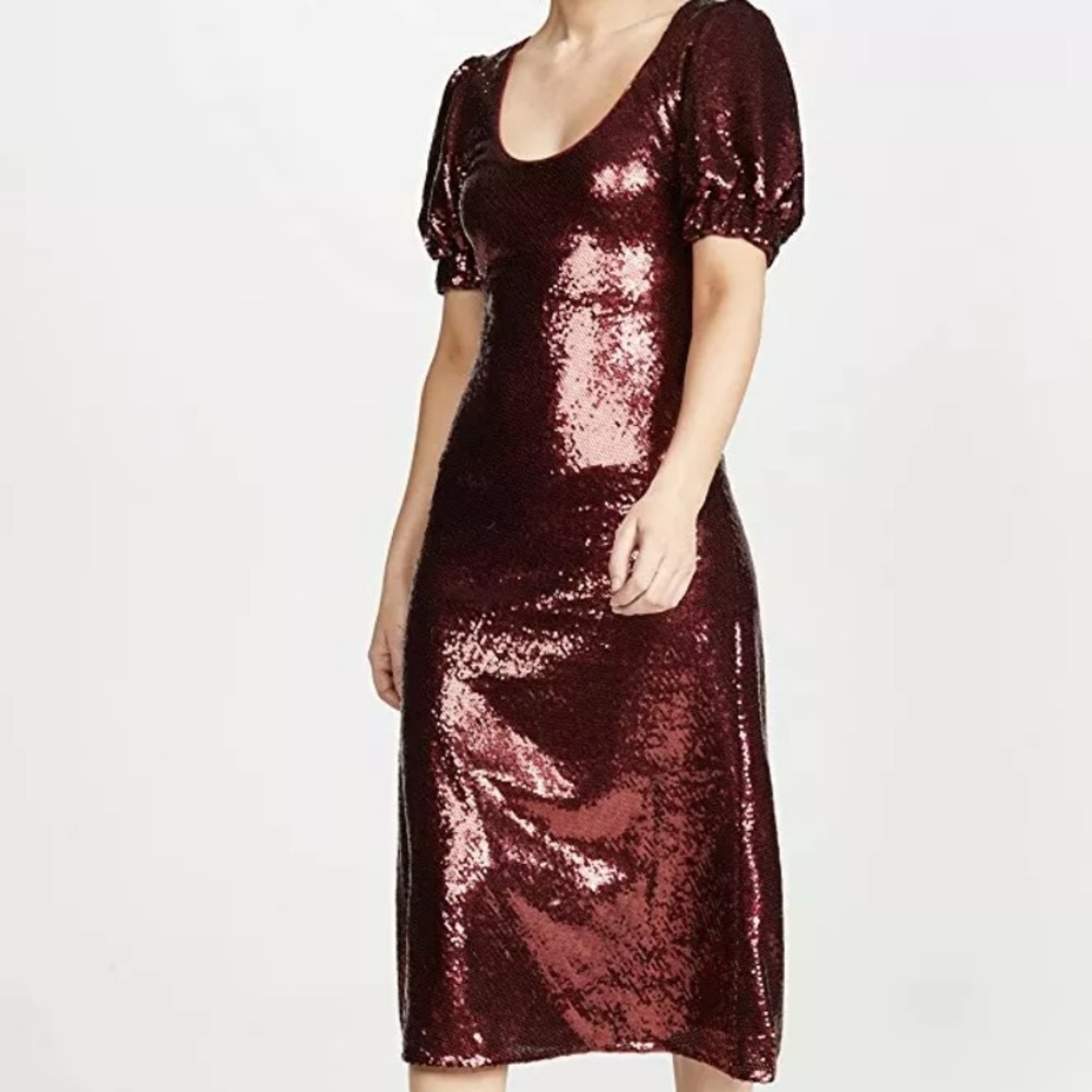 NWT Keepsake Farewell Ruby Sequin Midi Dress